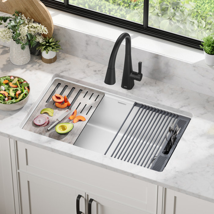 Delta Everest 33 In Granite Composite Workstation Kitchen Sink